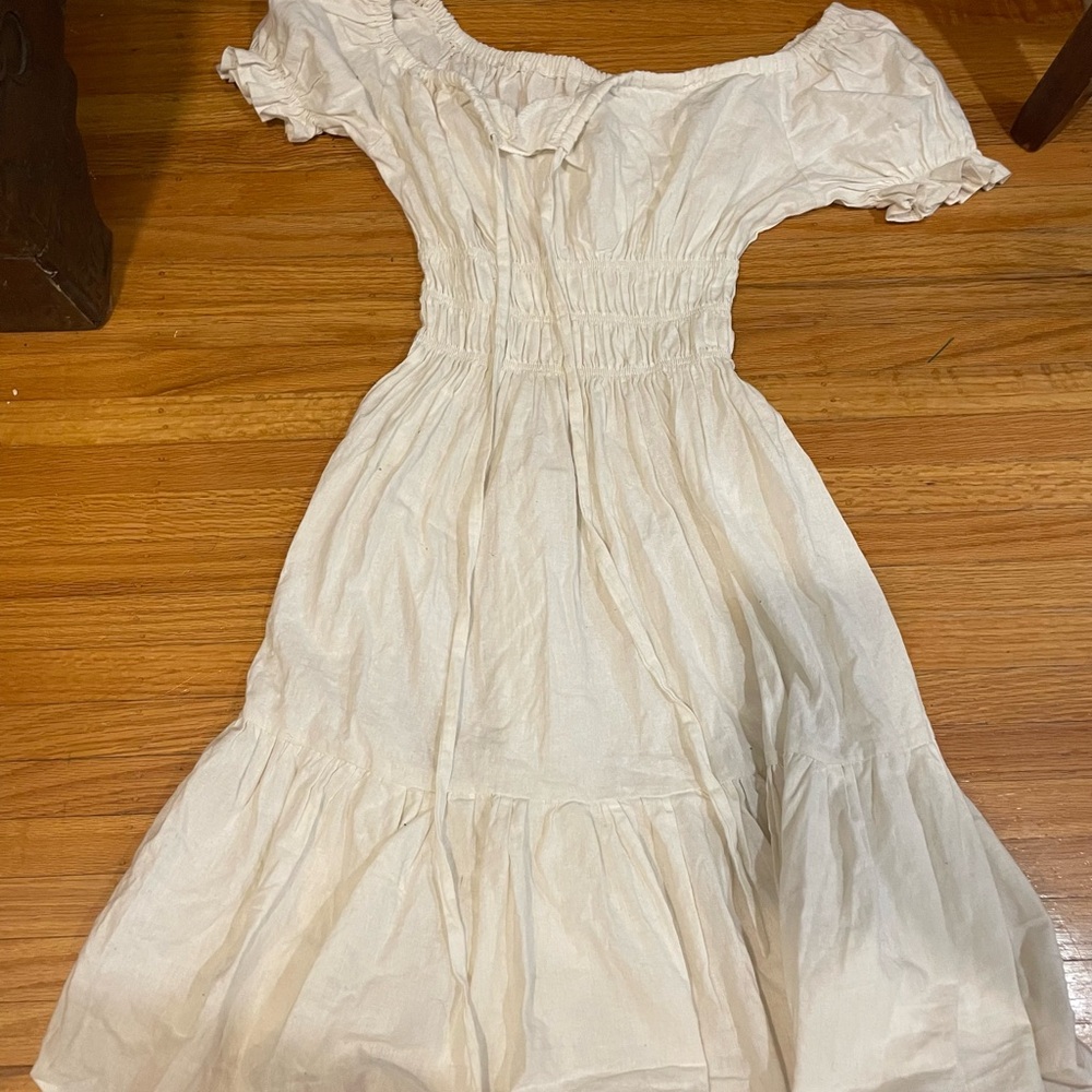 Cream Off-Shoulder Dress